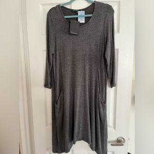 Dark gray knee length dress!
